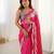 Women's pink chinon digital printed designer saree with blouse