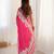 Women's pink chinon digital printed designer saree with blouse