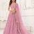 DUSTY PINK NET SEQUIN EMBROIDERED LEHENGA SET WITH CHOLI AND DUPATTA
