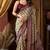 cream cluster digital saree with jacquard border & jhallar