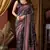 Purple cluster digital saree with jacquard border & jhallar