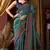 blue cluster digital saree with jacquard border & jhallar