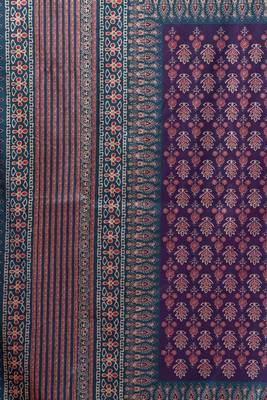 purple cluster digital saree with jacquard border & jhallar 4