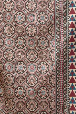 off white cluster digital saree with jacquard border & jhallar 4