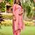 pink embroidered roman straight kurta pant and dupatta set
