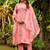 pink embroidered roman straight kurta pant and dupatta set