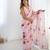 Women's baby pink chinon digital printed designer saree with blouse