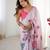 Women's pink chinon digital printed designer saree with blouse