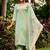 green embroidered roman straight kurta pant and dupatta set