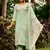 green embroidered roman straight kurta pant and dupatta set