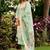 green embroidered roman straight kurta pant and dupatta set