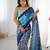 Women's multicolor chinon digital printed designer saree with blouse