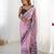 Women's pink chinon digital printed designer saree with blouse