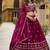 royal magenta silk Lehenga Choli set with Sequins & Thread Embroidery