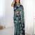 Women's sea green chinon digital printed designer saree with blouse