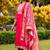 red embroidered roman straight kurta pant and dupatta set