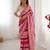 pink chinon leriya zari printed saree with elegant border