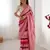 pink chinon leriya zari printed saree with elegant border
