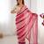 pink chinon leriya zari printed saree with elegant border