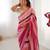 pink chinon leriya zari printed saree with elegant border