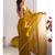 mustard chiffon designer saree with box pattern and moti lace border