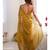 mustard chiffon designer saree with box pattern and moti lace border