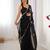 black fendy embroidered soft designer saree for women
