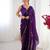 Women's purple soft fendy embroidered designer saree with blouse