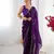 Women's purple soft fendy embroidered designer saree with blouse