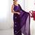 Women's purple soft fendy embroidered designer saree with blouse