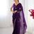 Women's purple soft fendy embroidered designer saree with blouse