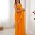 Women's yellow soft fendy embroidered designer saree with blouse
