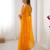 Women's yellow soft fendy embroidered designer saree with blouse