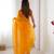 Women's yellow soft fendy embroidered designer saree with blouse
