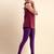 BerryPurple Microfiber elastane stretch soft churidar length leggings with ultrasoft waistband