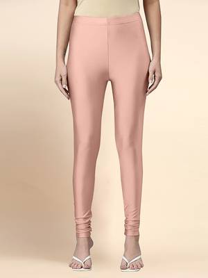 Blush Microfiber elastane stretch soft churidar length leggings with ultrasoft waistband 1