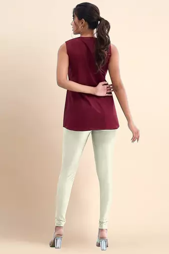 Butter Microfiber elastane stretch soft churidar length leggings with ultrasoft waistband