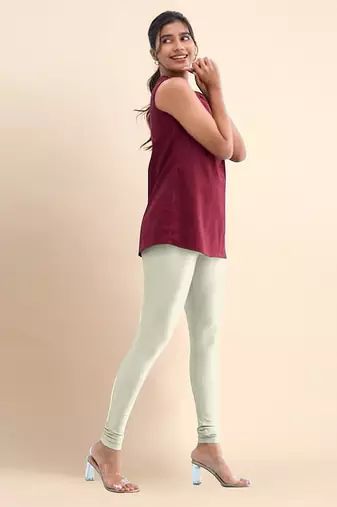 Butter Microfiber elastane stretch soft churidar length leggings with ultrasoft waistband