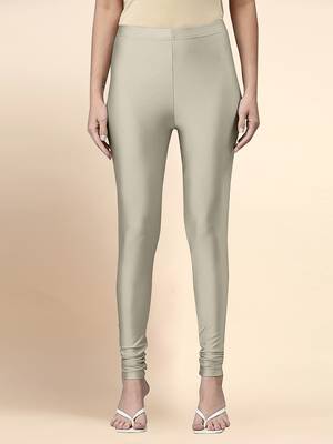 DarkBeige Microfiber elastane stretch soft churidar length leggings with ultrasoft waistband 1