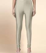 DarkBeige Microfiber elastane stretch soft churidar length leggings with ultrasoft waistband