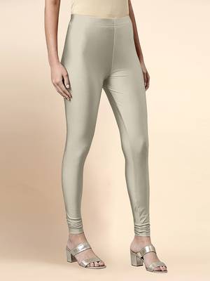 DarkBeige Microfiber elastane stretch soft churidar length leggings with ultrasoft waistband 4