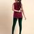 DarkGreen Microfiber elastane stretch soft churidar length leggings with ultrasoft waistband