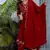 maroon embroidered vichitra silk flared anarkali pant and dupatta set