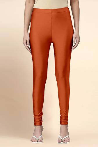 DusstyOrange Microfiber elastane stretch soft churidar length leggings with ultrasoft waistband