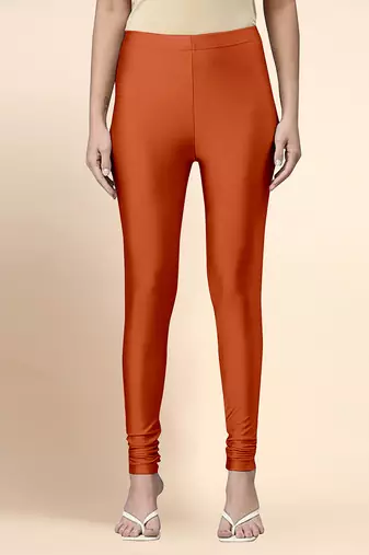 DusstyOrange Microfiber elastane stretch soft churidar length leggings with ultrasoft waistband