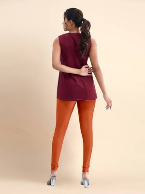 DusstyOrange Microfiber elastane stretch soft churidar length leggings with ultrasoft waistband 2