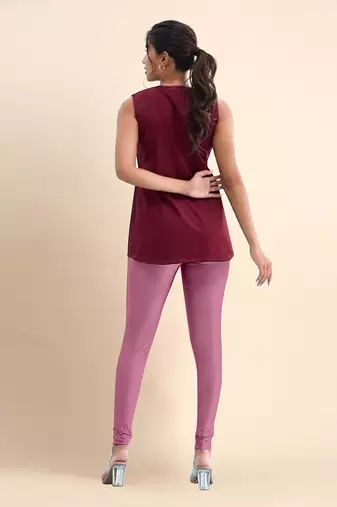 Flamingo Microfiber elastane stretch soft churidar length leggings with ultrasoft waistband