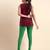 Green Microfiber elastane stretch soft churidar length leggings with ultrasoft waistband