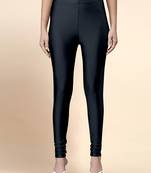Grey Microfiber elastane stretch soft churidar length leggings with ultrasoft waistband