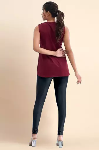 Grey Microfiber elastane stretch soft churidar length leggings with ultrasoft waistband